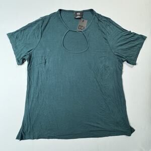 CCX Stella Tee Emerald Green Cutout Keyhole Front Top Women’s Size M NWT